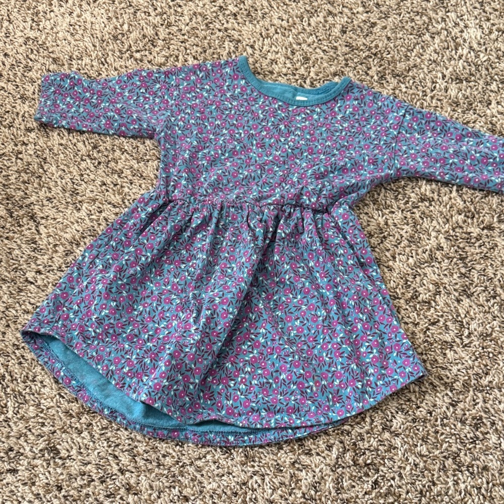 Tea Collection Blue and Pink Floral Kids Dress
